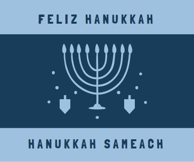 Bênçãos de Hanukkah blue modern-simple