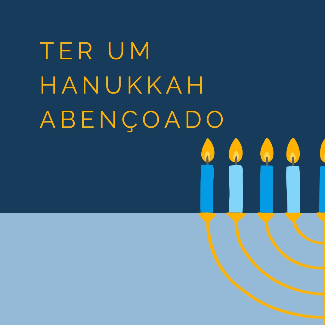 Um Hanukkah abençoado blue modern-simple
