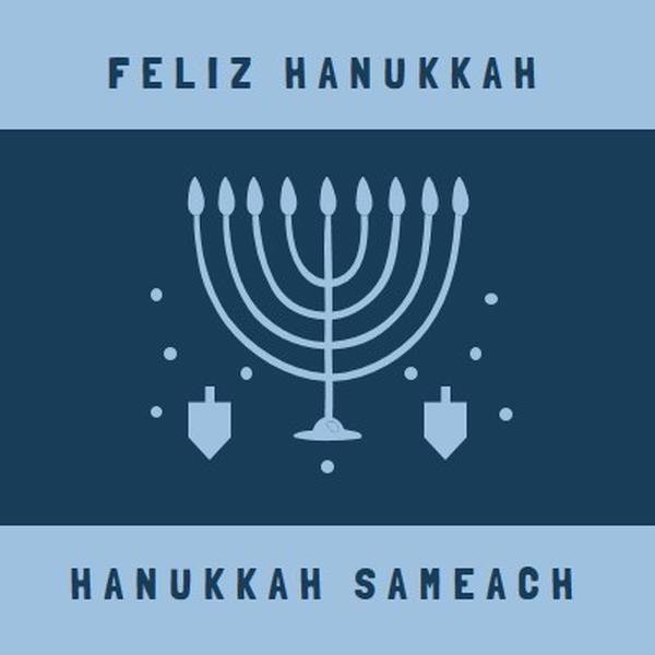 Bênçãos de Hanukkah blue modern-simple