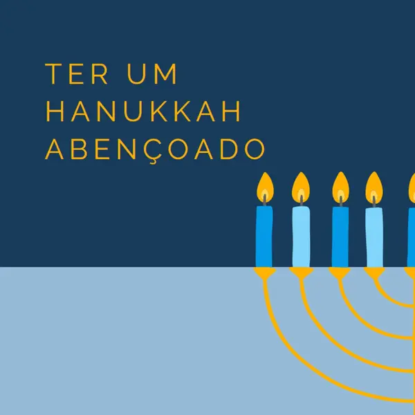 Um Hanukkah abençoado blue modern-simple