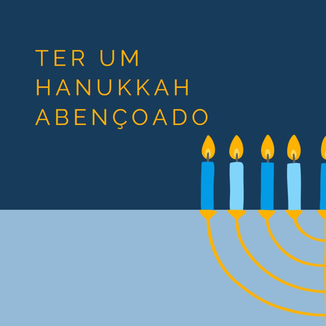 Um Hanukkah abençoado blue modern-simple