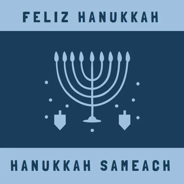 Bênçãos de Hanukkah blue modern-simple