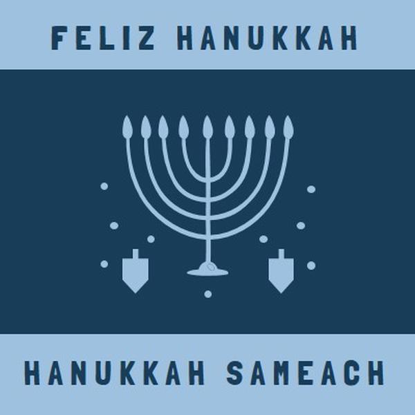 Bênçãos de Hanukkah blue modern-simple