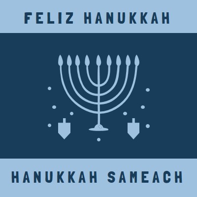 Bênçãos de Hanukkah blue modern-simple