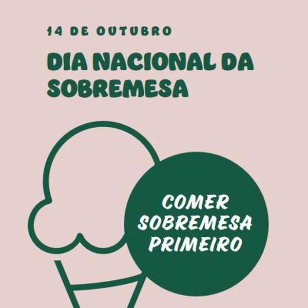 Dia Nacional da Sobremesa pink vintage-retro