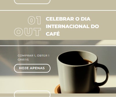 Celebrar o dia internacional do café brown modern-geometric-&-linear