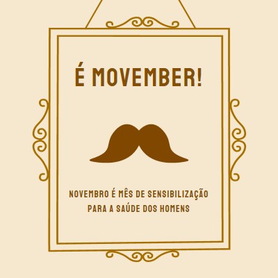 Mustaches para novembro brown vintage-retro