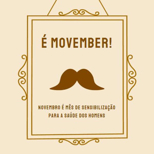 Mustaches para novembro brown vintage-retro