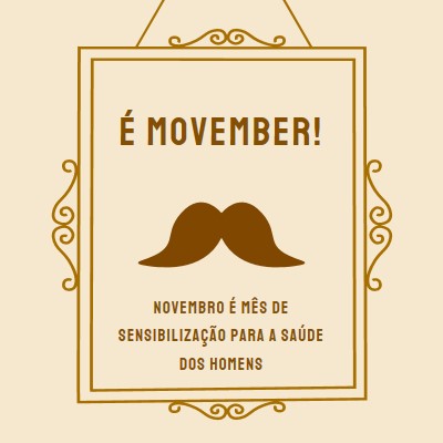 Mustaches para novembro brown vintage-retro