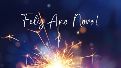 Feliz Ano Novo! blue modern-simple