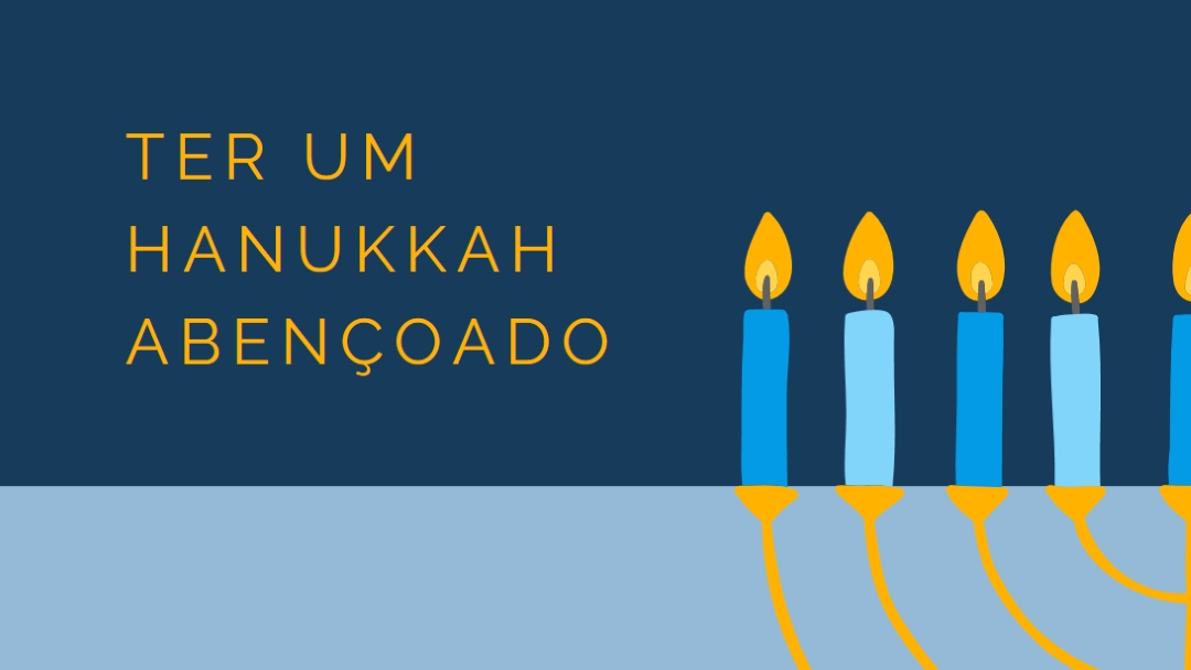 Um Hanukkah abençoado blue modern-simple