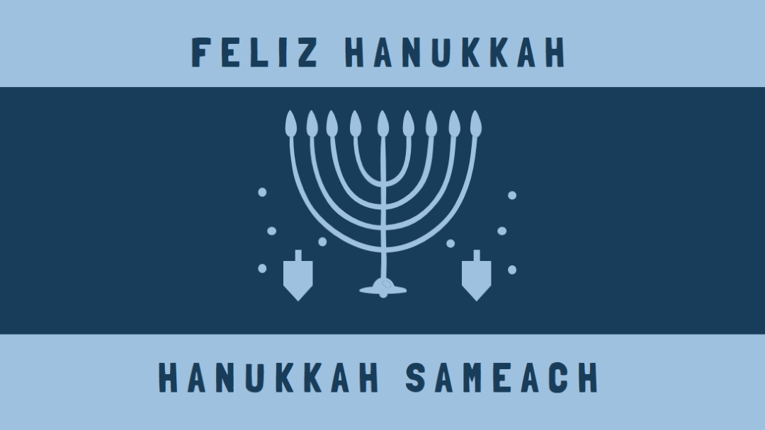 Bênçãos de Hanukkah blue modern-simple
