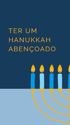 Um Hanukkah abençoado blue modern-simple