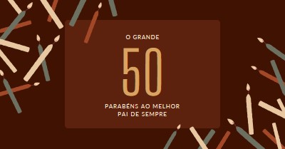 Feliz 50º aniversário brown modern-simple