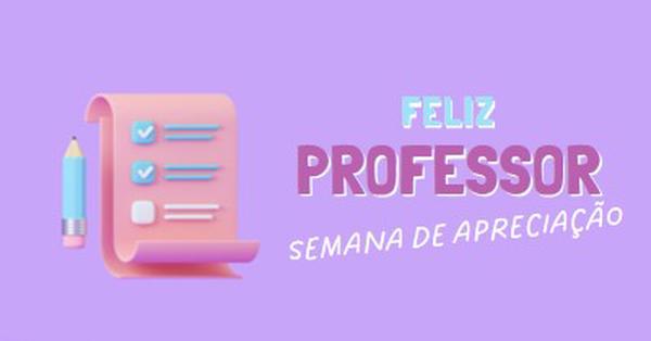 Semana de Apreciação do Professor purple whimsical-color-block