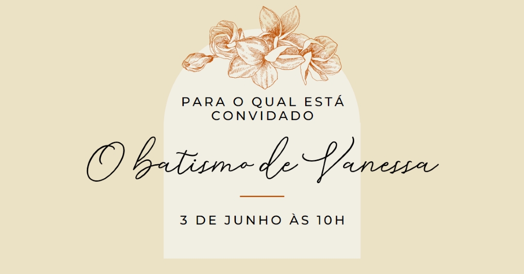 Convite para o batismo yellow vintage-botanical