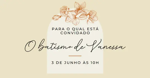 Convite para o batismo yellow vintage-botanical