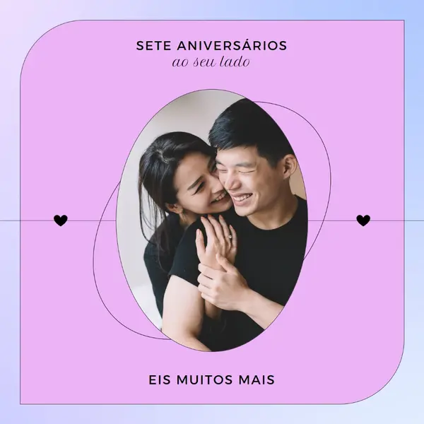Parabéns, amor purple modern,minimal,clean