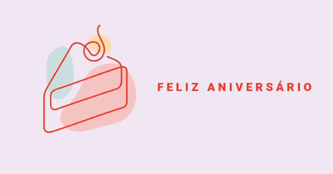 Uma fatia de feliz aniversário purple whimsical-line