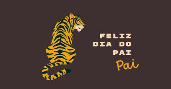 Feliz Dia dos Pais, pai brown whimsical-color-block