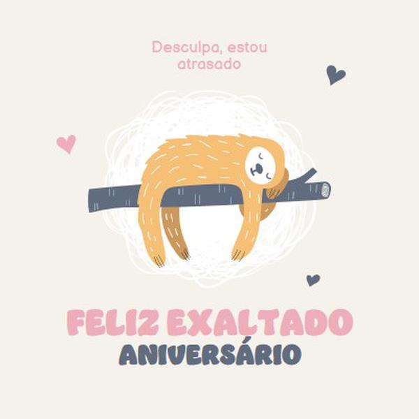 Desejos de aniversário tardios white playful,cute,illustrative,whimsical,friendly,charming,graphic