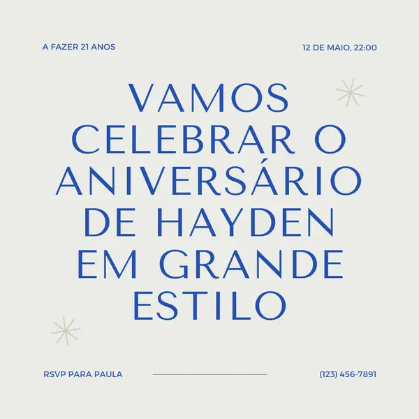 Festa de 21 anos gray modern,minimal,typographic,contemporary,current,stylish,simple,clean,text-based