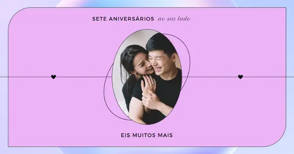 Parabéns, amor purple modern,minimal,clean