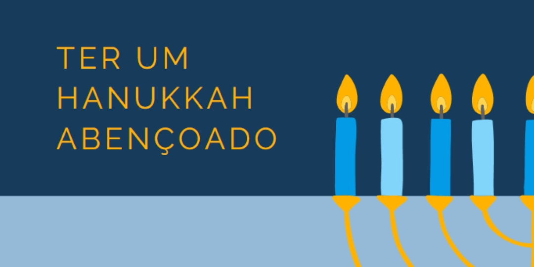 Um Hanukkah abençoado blue modern-simple