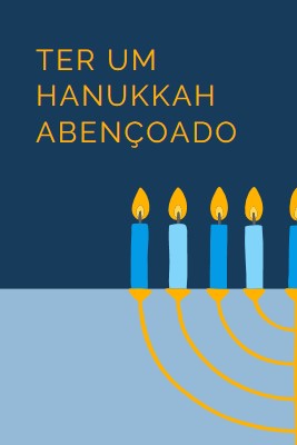 Um Hanukkah abençoado blue modern-simple