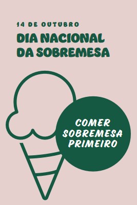 Dia Nacional da Sobremesa pink vintage-retro