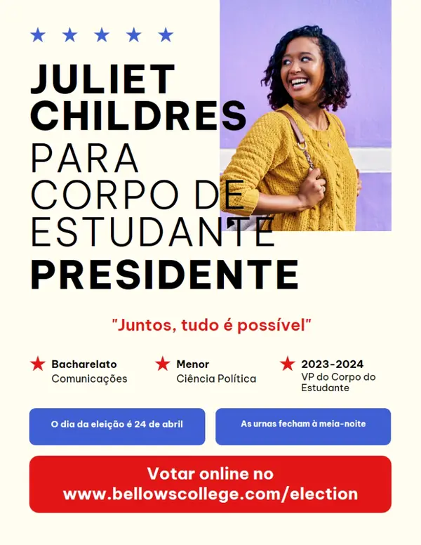 Panfleto de campanha política white modern,bold,informative,patriotic
