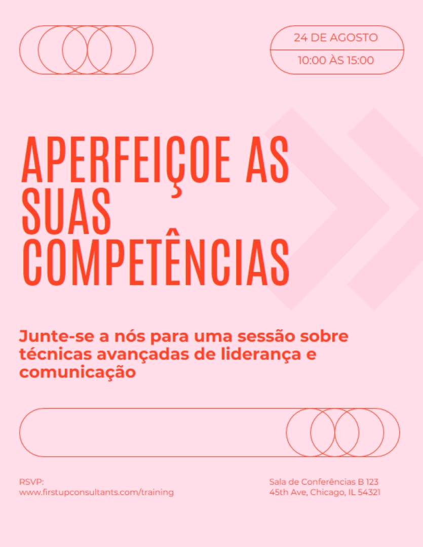 Panfleto de evento retro moderno pink modern,bold,typographic,shapes,outlines