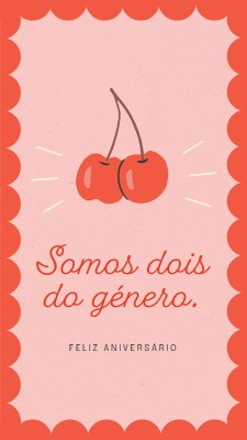 Somos dois do género. red illustration,retro,playful