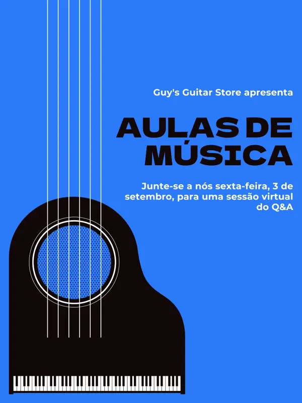 Cartaz de lição de música moderna simples blue modern,simple,illustrative