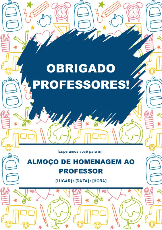 Convite de homenagem ao professor whimsical line