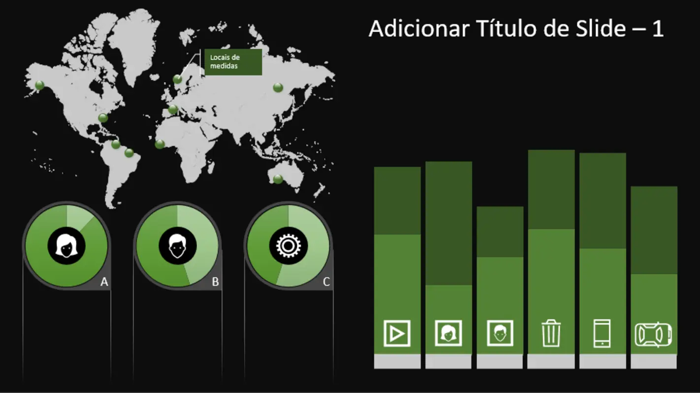 Gráfico infográfico global black modern-simple