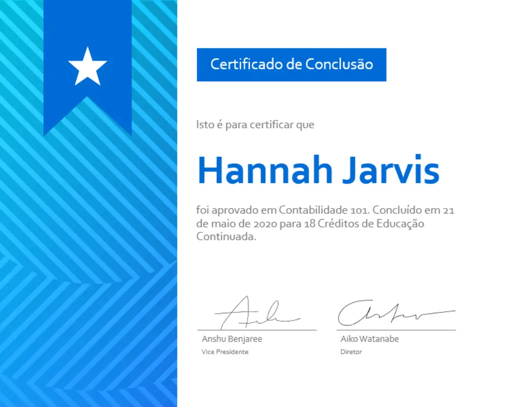 Certificado de Conclusão blue modern-geometric