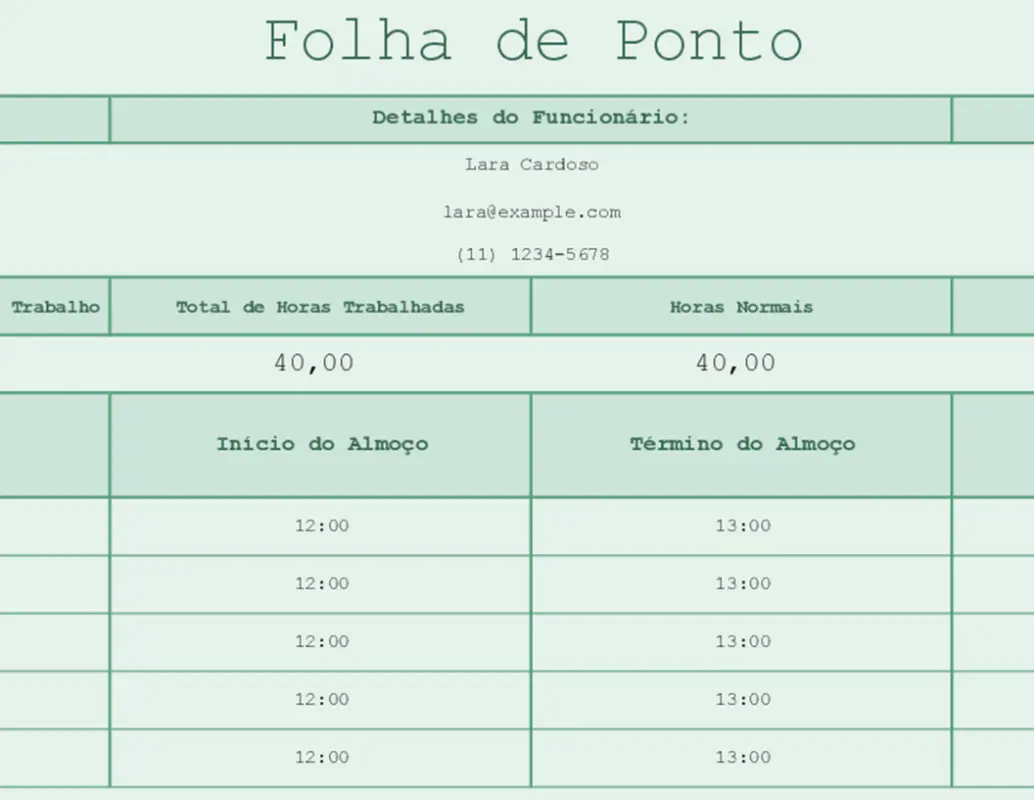 Planilha de Folha de Pagamento – Sistema Online de Gestão