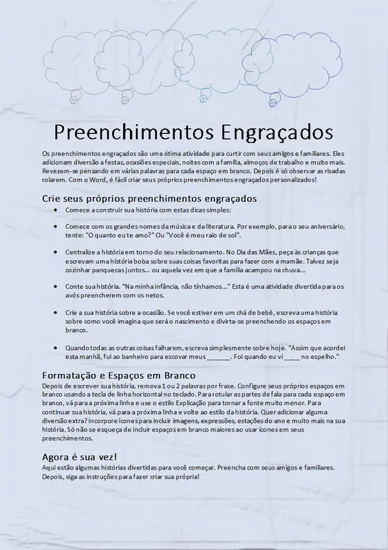 História divertida de preenchimento modern simple