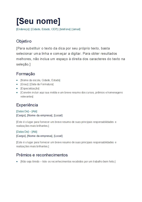 Currículo simples