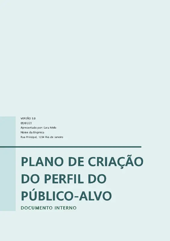 Plano de criação de perfil de público-alvo modern simple