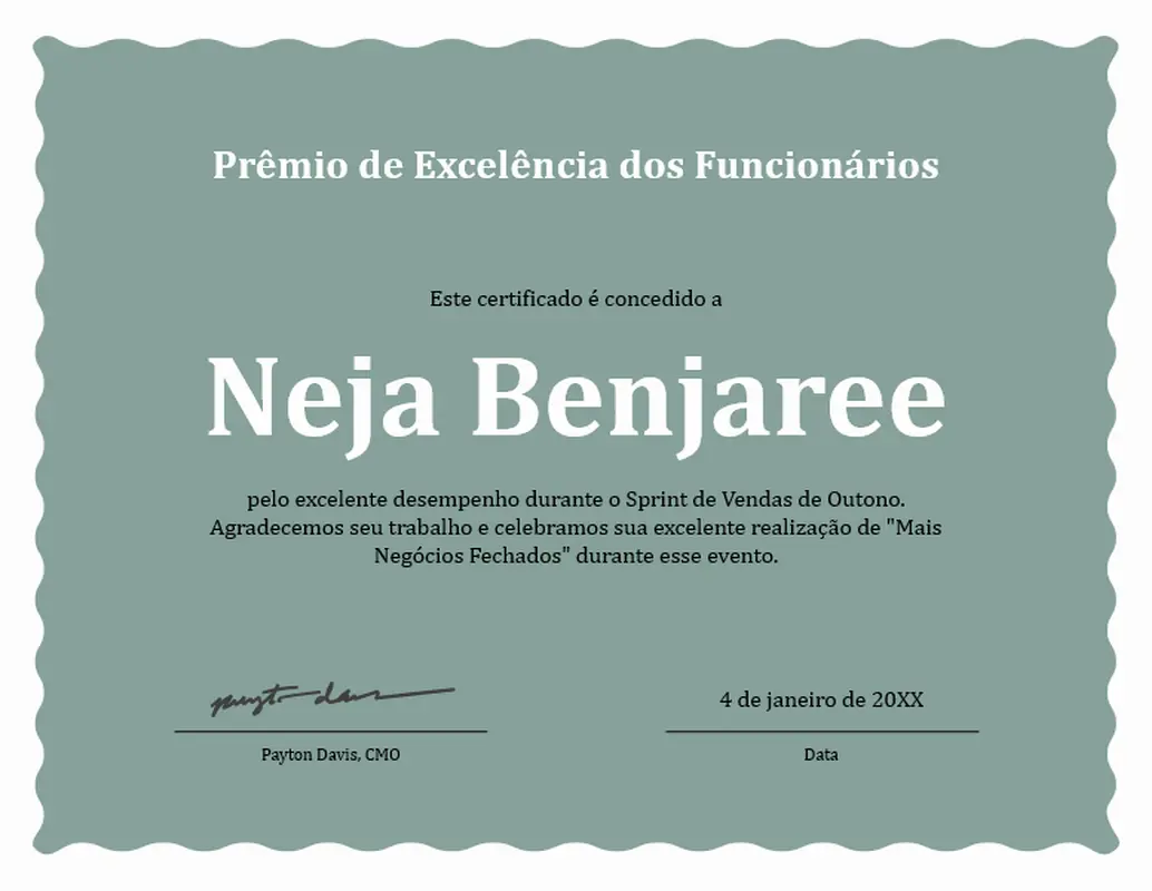 Prêmio de excelência dos funcionários da Wave border  modern-simple