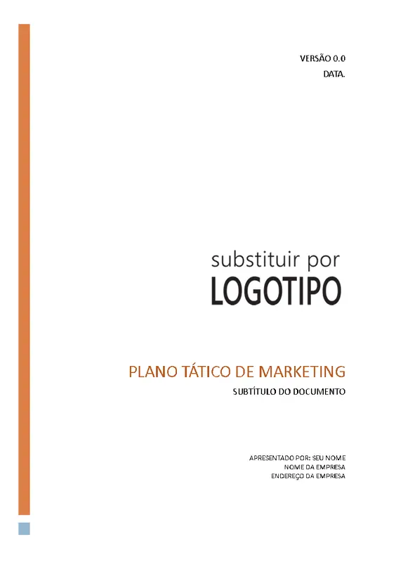 Plano de marketing tático de negócios modern simple