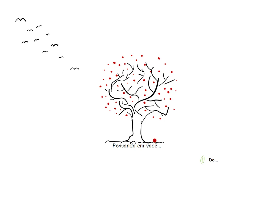 Cartão de Condolências de Árvore black whimsical-line