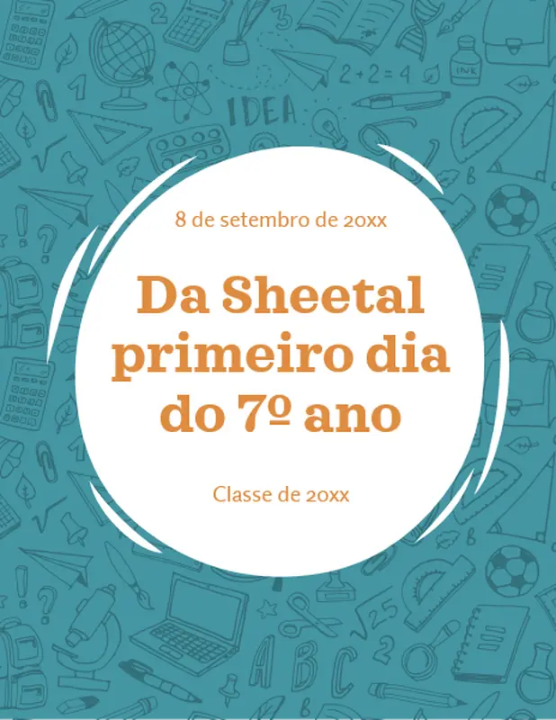 Placas de 1º dia na escola whimsical line