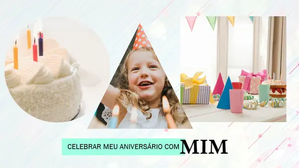 Apresentação de slides de aniversário whimsical color block