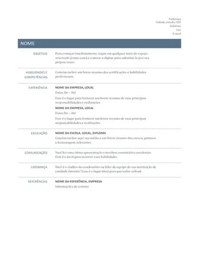 Currículo básico (Design atemporal)