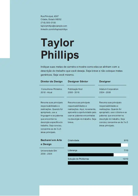 Currículo elegante e limpo modern simple