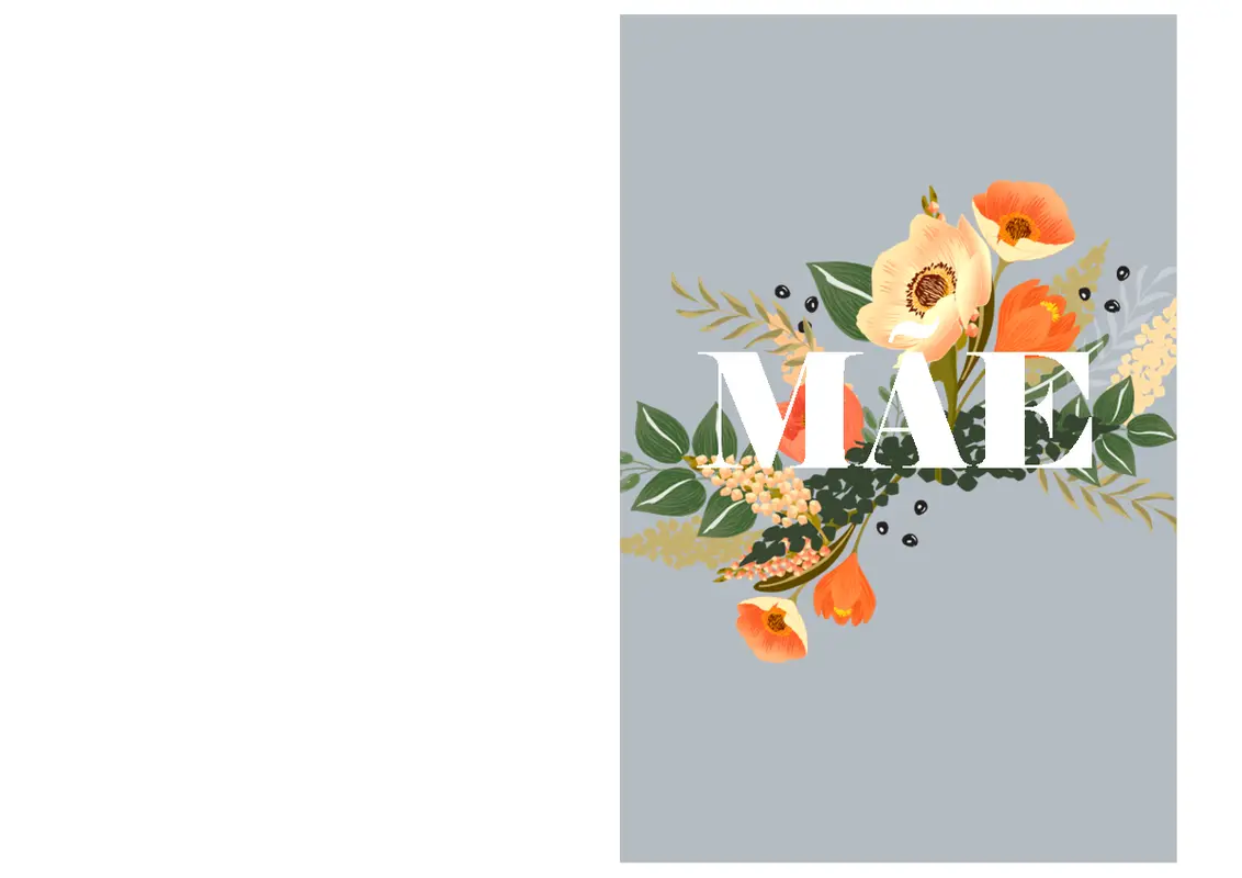 Lindo cartão de Dia das Mães vintage-botanical