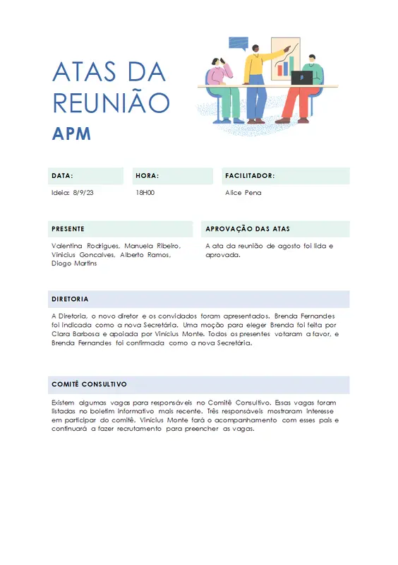 Atas de reunião educacional modern simple